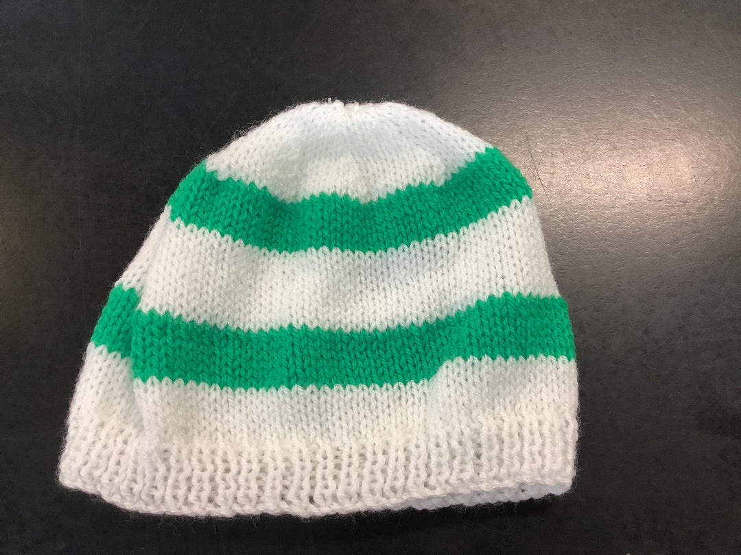 1431935 HVC Kids G&W Kids Beanie / Green & White