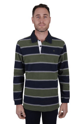 T4W1503017 Mens National Stripe Rugby | Navy/Green