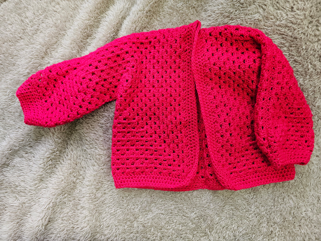 1431737 Hand Crafted Cardigan | Hot Pink