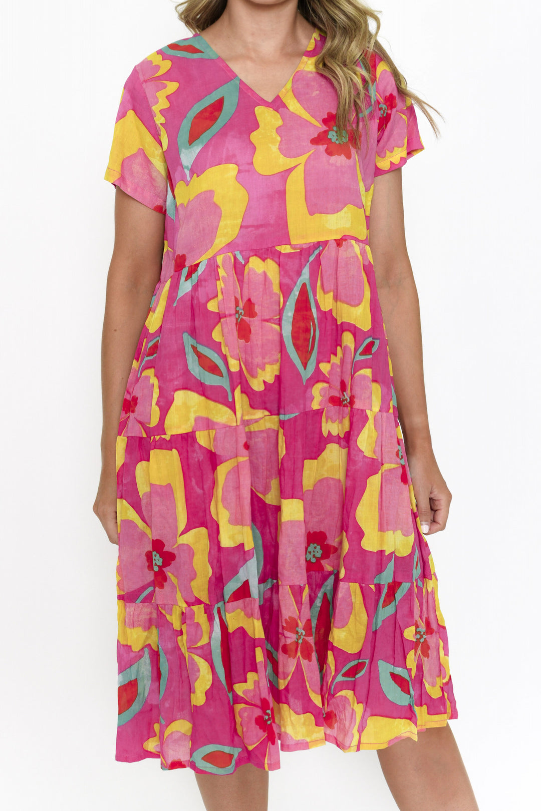 DW114G Thalia Tiered Dress | Print 2