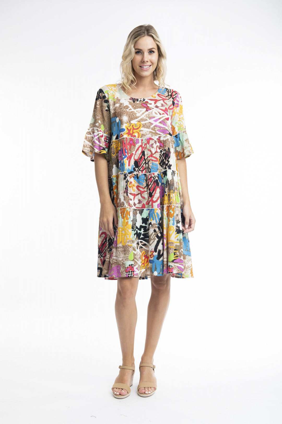 21073 Rineia Dress Layers Frill Sleeve