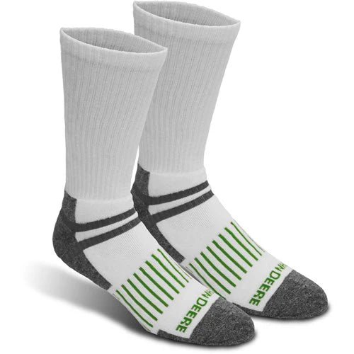 LP73318 John Deere White Grey Crew Work Sock