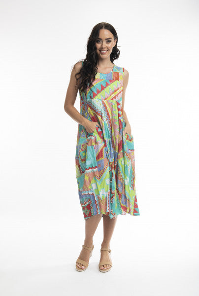 41008 Zio Turq Dress Bubble Sleeveless