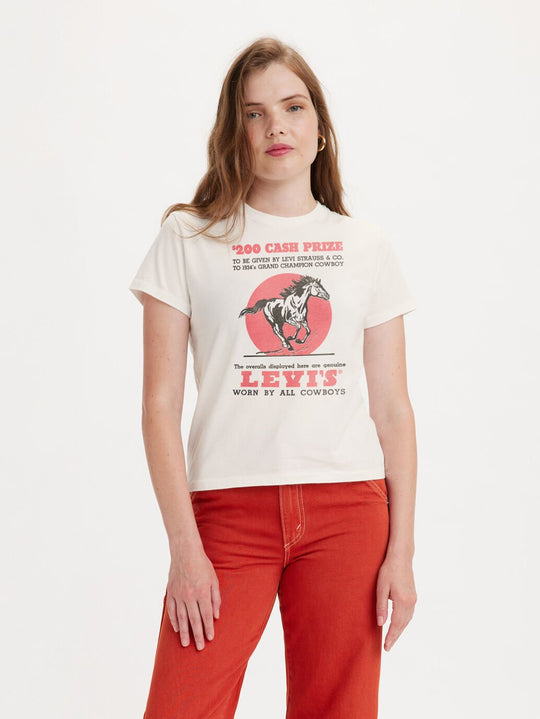 A22260080 Womens Graphic Classic Tee | Cash Prize Egret