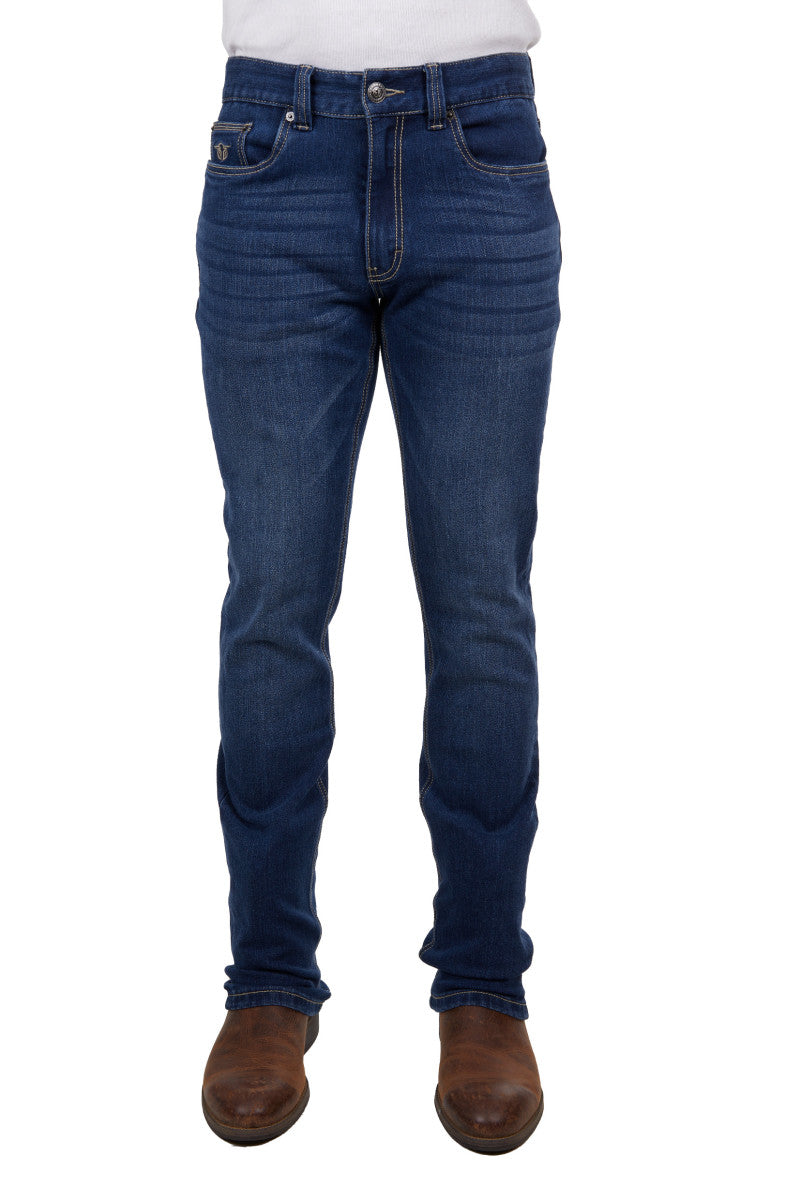 B4W1204360 Mens Arch Straight Jean 34 Leg | Mid Indigo