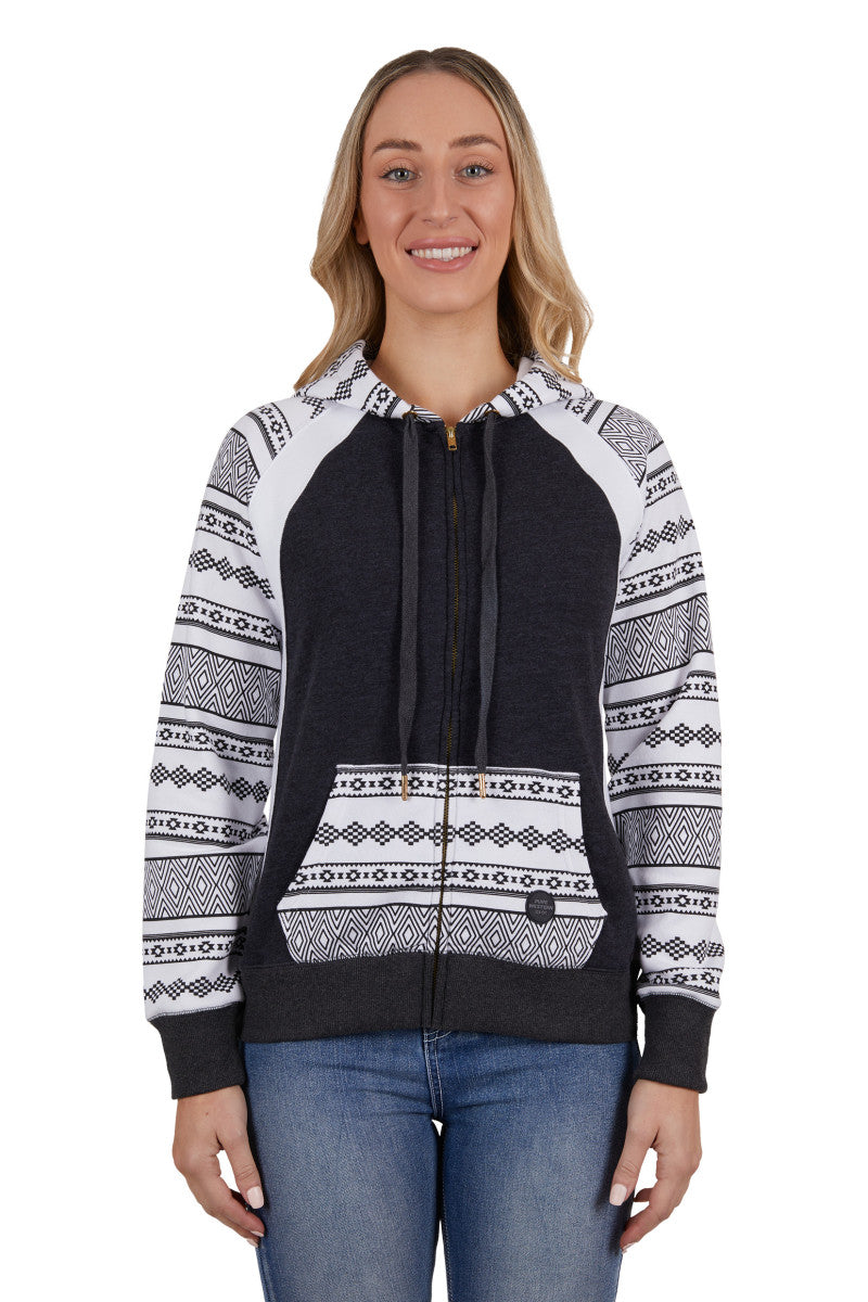 P4W2501921 Wmns Norah Zip Through Hoodie | Charcoal Marle