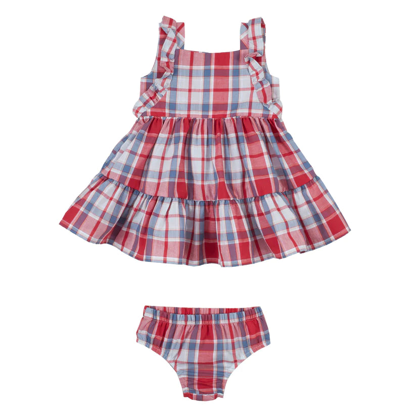 PQD200M Baby Tiered Dress and Nappy Cover | Multi