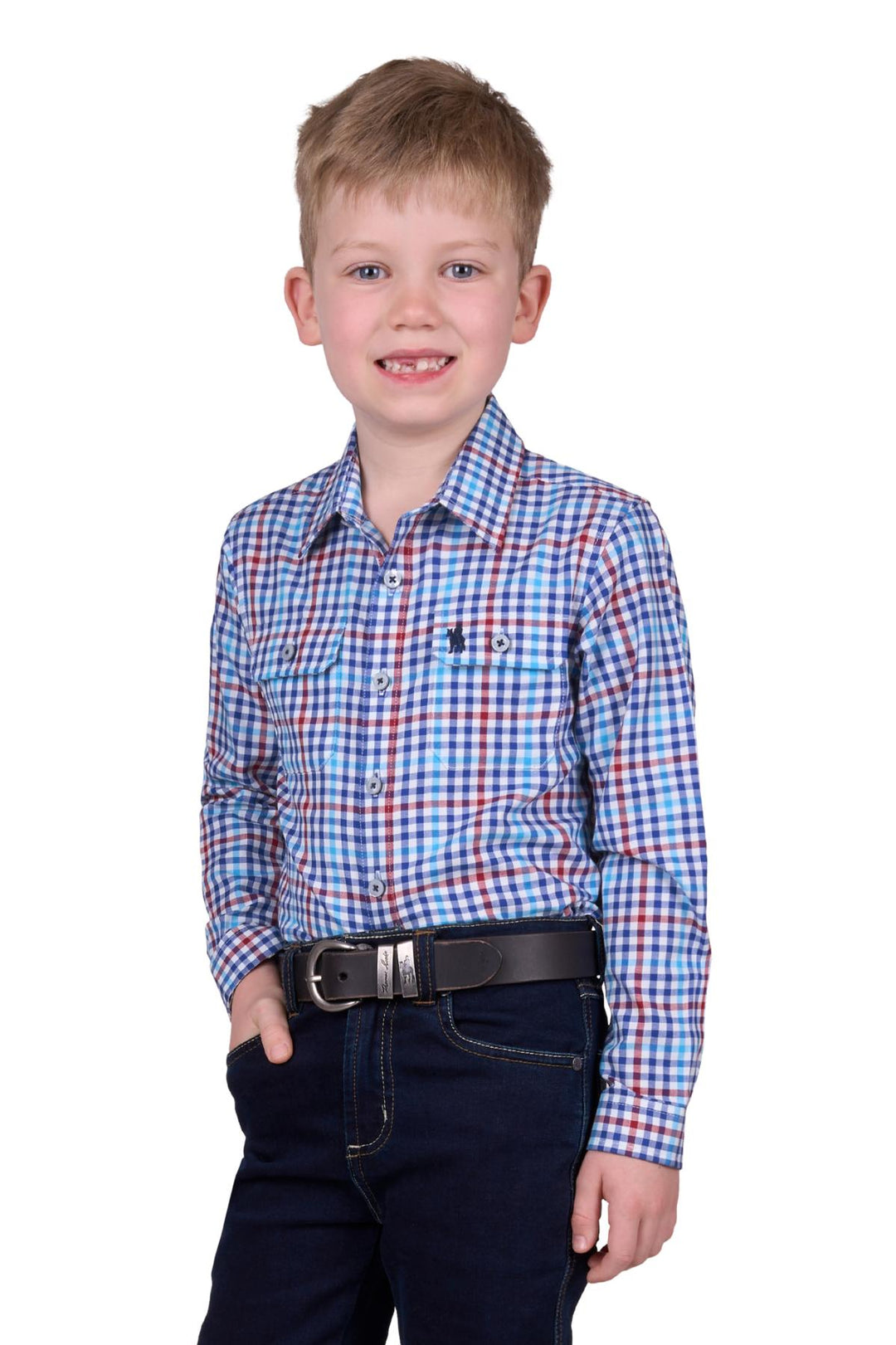 T5W3140036 Boyd Fred 2PKT LS Shirt | Navy/Red