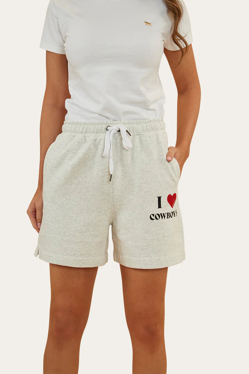 223045RW I Heart Cowboys Womens Short | Liht Gray Marle