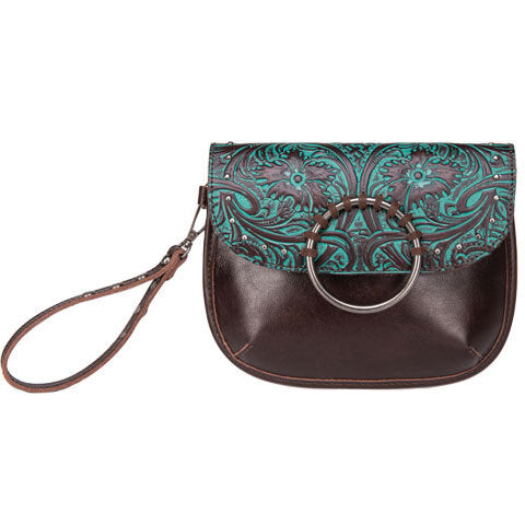 X3S2944BAG Rita Clutch Bag | Brown/ Turquoise