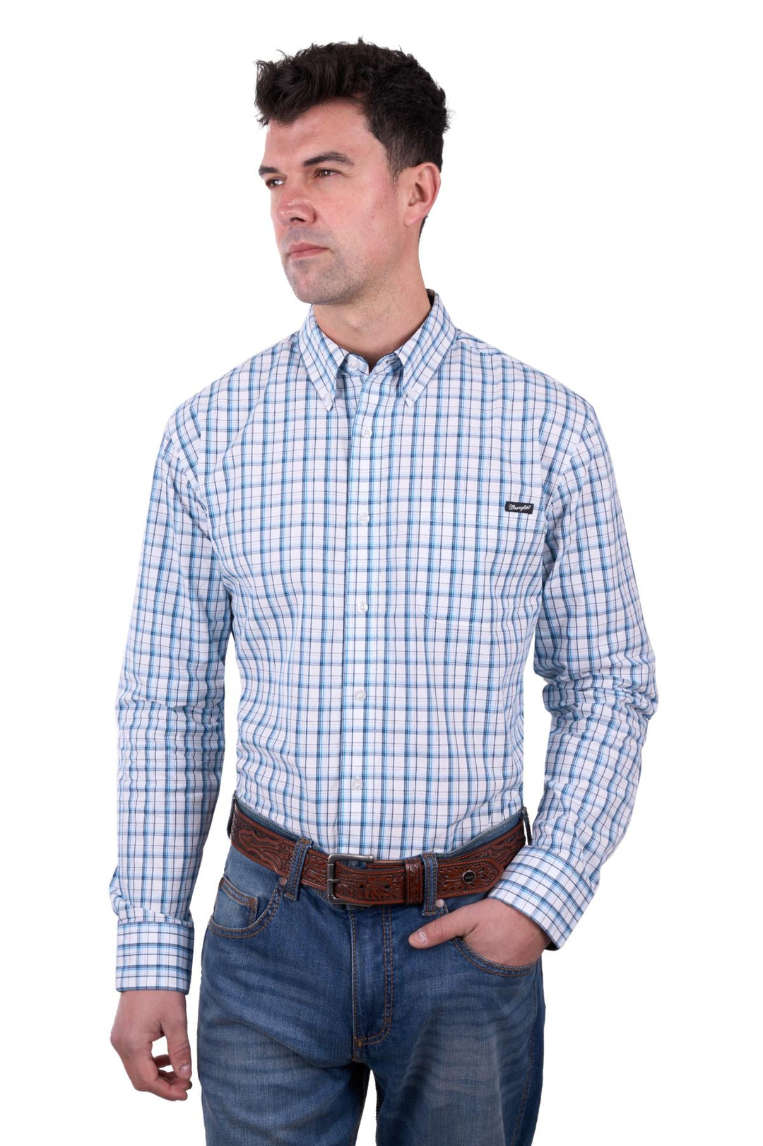 X5W1115233 Mens Owen LS Shirt | Blue/White