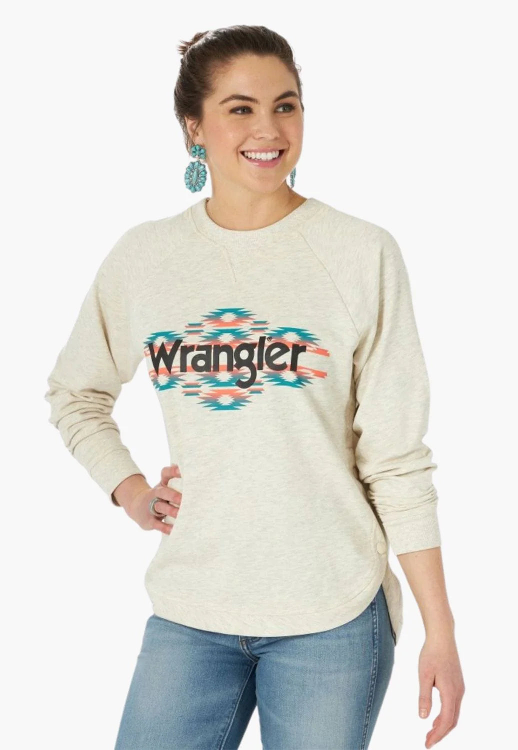 LWK565T Q Wmns Retro Punchy Pullover | Oatmeal