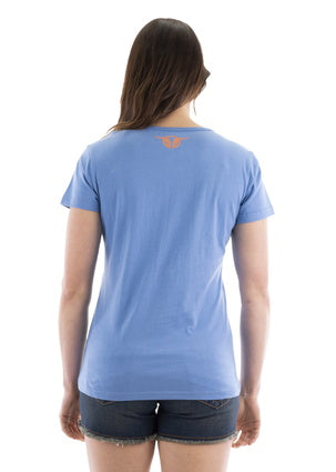 B2S2502217 Wmns Sunset S/S Tee | Heritage Blue