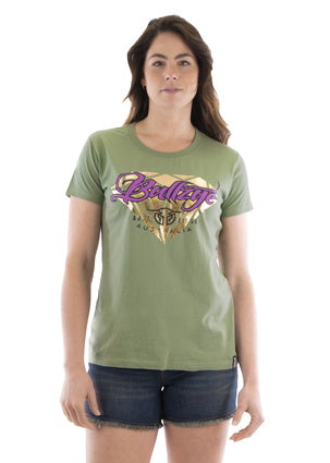 B2S2503210 Wmns Diamond S/S Tee \ Moss