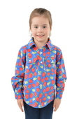 H3W7101154 Kids Annie 1/2 Placket Shirt / Cobalt
