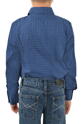 P3W3100673 Duke Print Western L/S Shirt | Navy