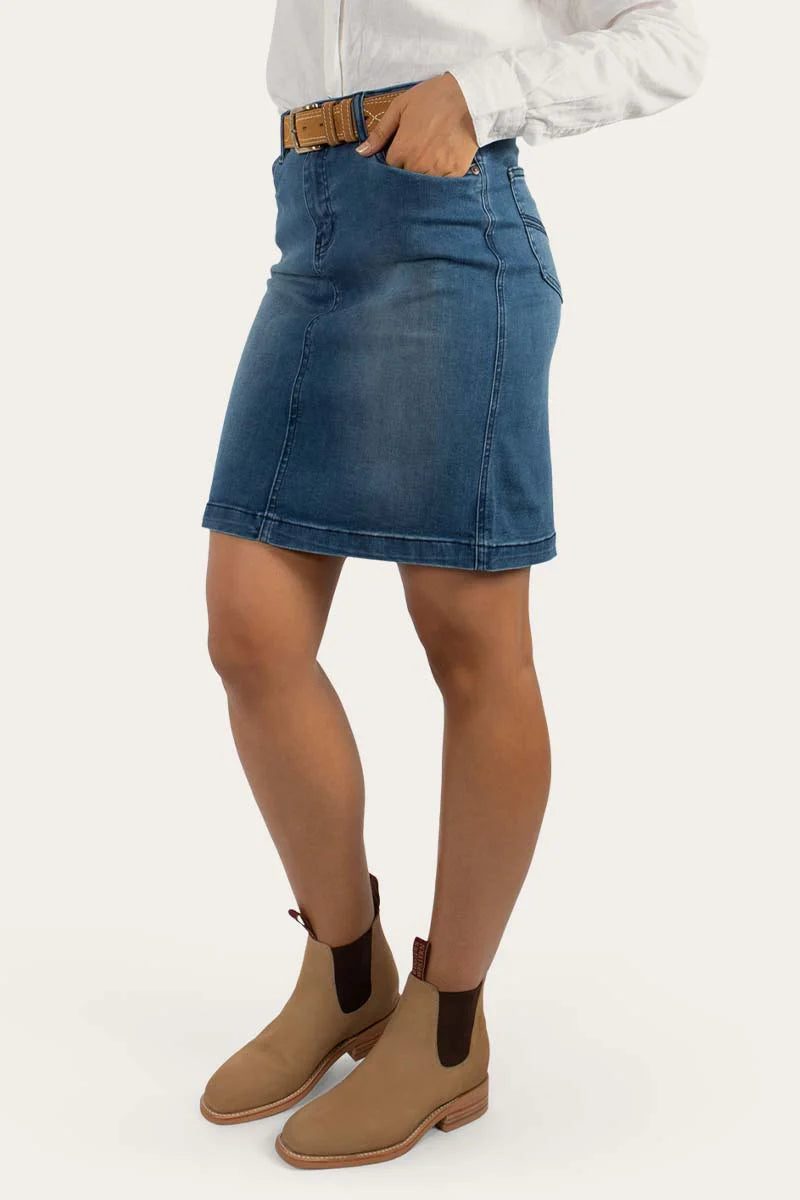 218109009-VBLW | Cara Women's Mid Lenght Skirt- Vintage Blue