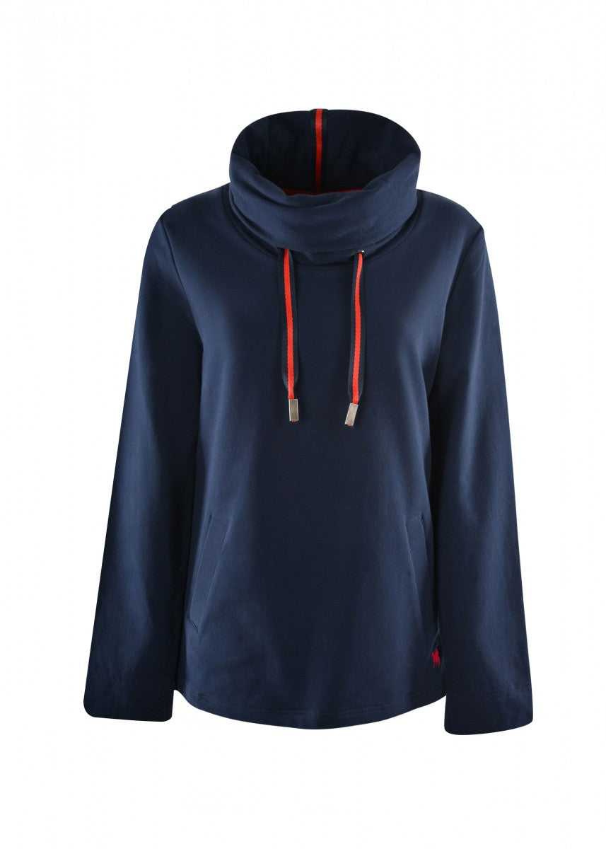 T1W2559087 Wmns Cowl Neck L/S Top | Dark Navy