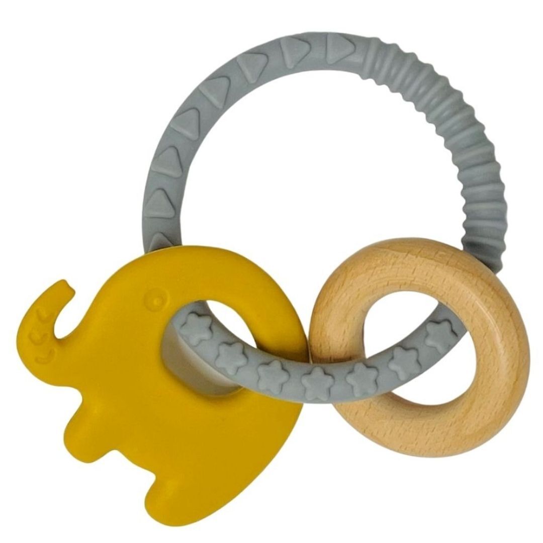TSREG Teether Silicone Ring Elephant | Grey