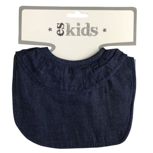 ES KIDS BABY Ruffle Bib | Denim