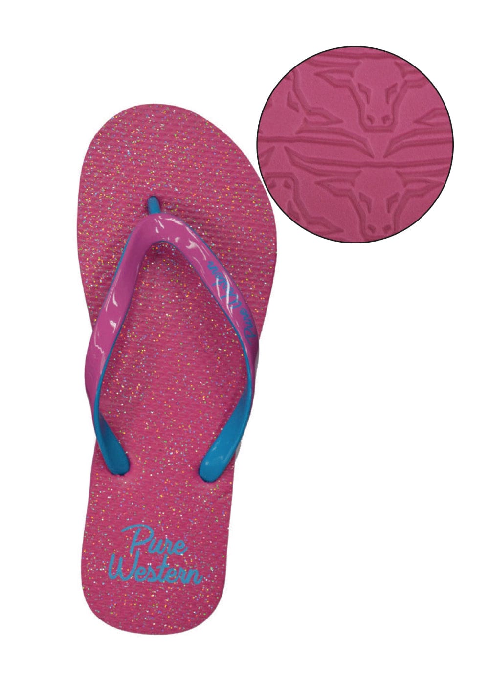 PURE WESTERN THONGS PCP2803THG Womens Glitter Thongs | Pink