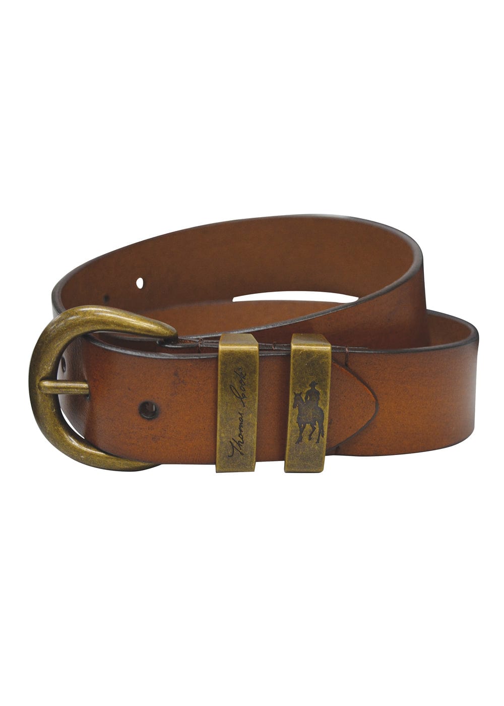 THOMAS COOK BOOTS AND CLOTHING BELT TCP1936BEL Brass Twin Keeper Belt | Camel