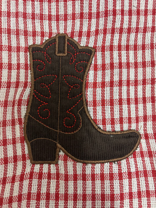 HVC 1432185 Embroided Boot Tea Towel
