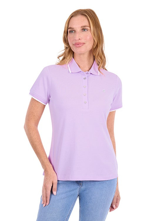 T6S2523051 Ladies Michelle Short Sleeve Polo | Lilac