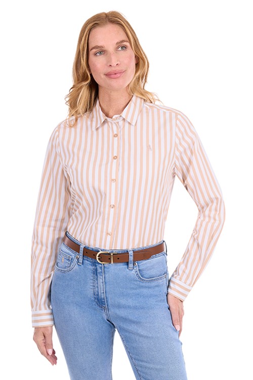 T6S2130067 Ladies Ellie Long Sleeve Shirt | Tan