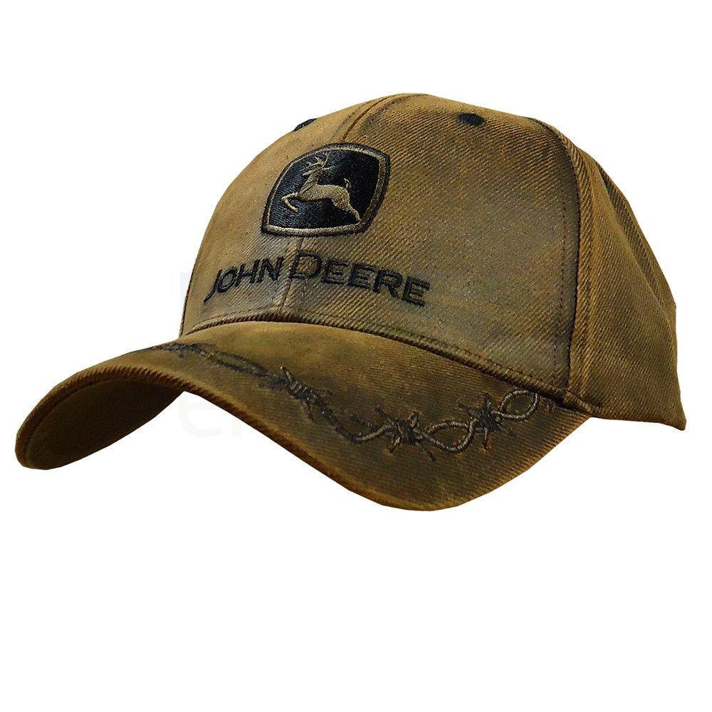 LP41549 John Deere Oilskin Cap Brown