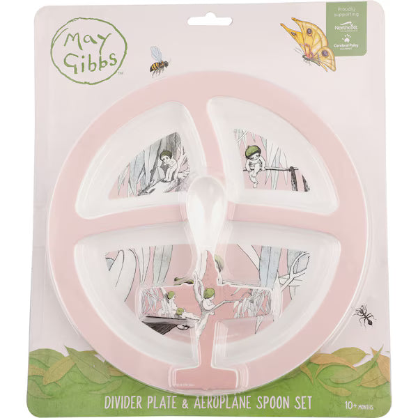 May Gibbs Divider Plate & Spoon Set + Travel Cutlery Set