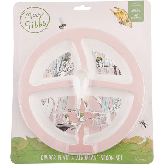 May Gibbs Divider Plate & Spoon Set + Travel Cutlery Set
