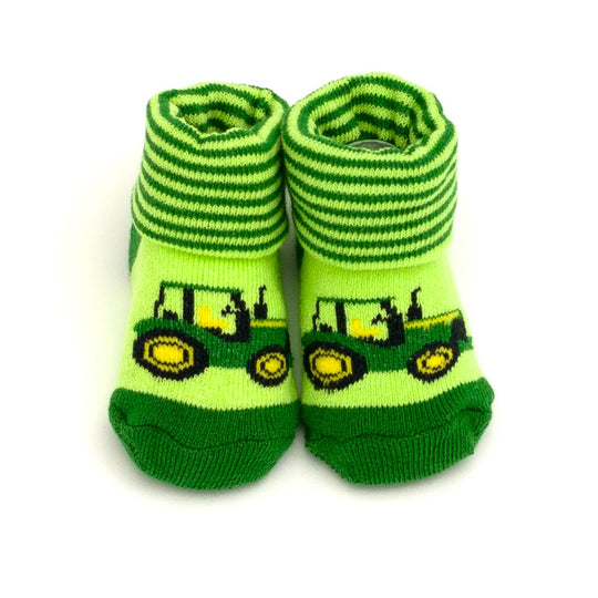 15Y3687JR-TMY06 John Deere Infant Tractor Cuff Booties (0-6M)
