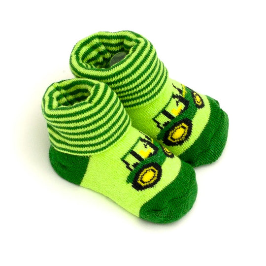 15Y3687JR-TMY06 John Deere Infant Tractor Cuff Booties (0-6M)
