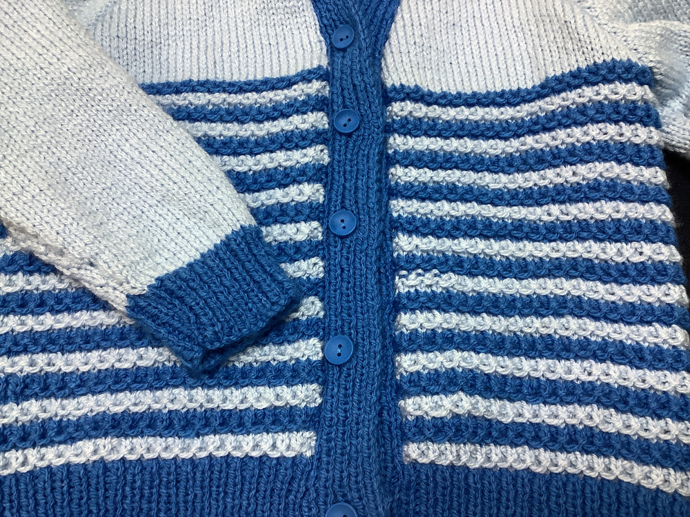 1432162 HVC Hand Knitted Cardigan Size 7-8 approx|  Too Blue