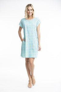 41126 Limassol Short-Sleeved Reversible Shift Dress