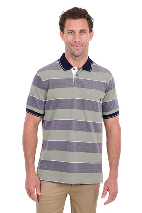 T6S1509021 MENS BILLY 1PKT SS POLO | Green / Charcoal