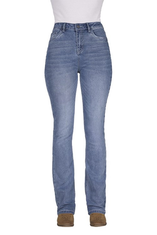 B6S2210686 Wmns Beccy Hi Rise Boot Cut 34L | Faded Blue