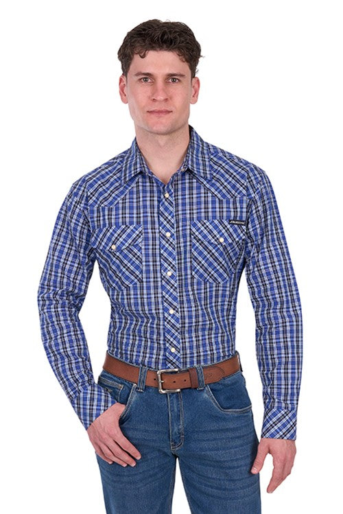 B6S1100649 Mens Neil LS Shirt | Blue/Navy