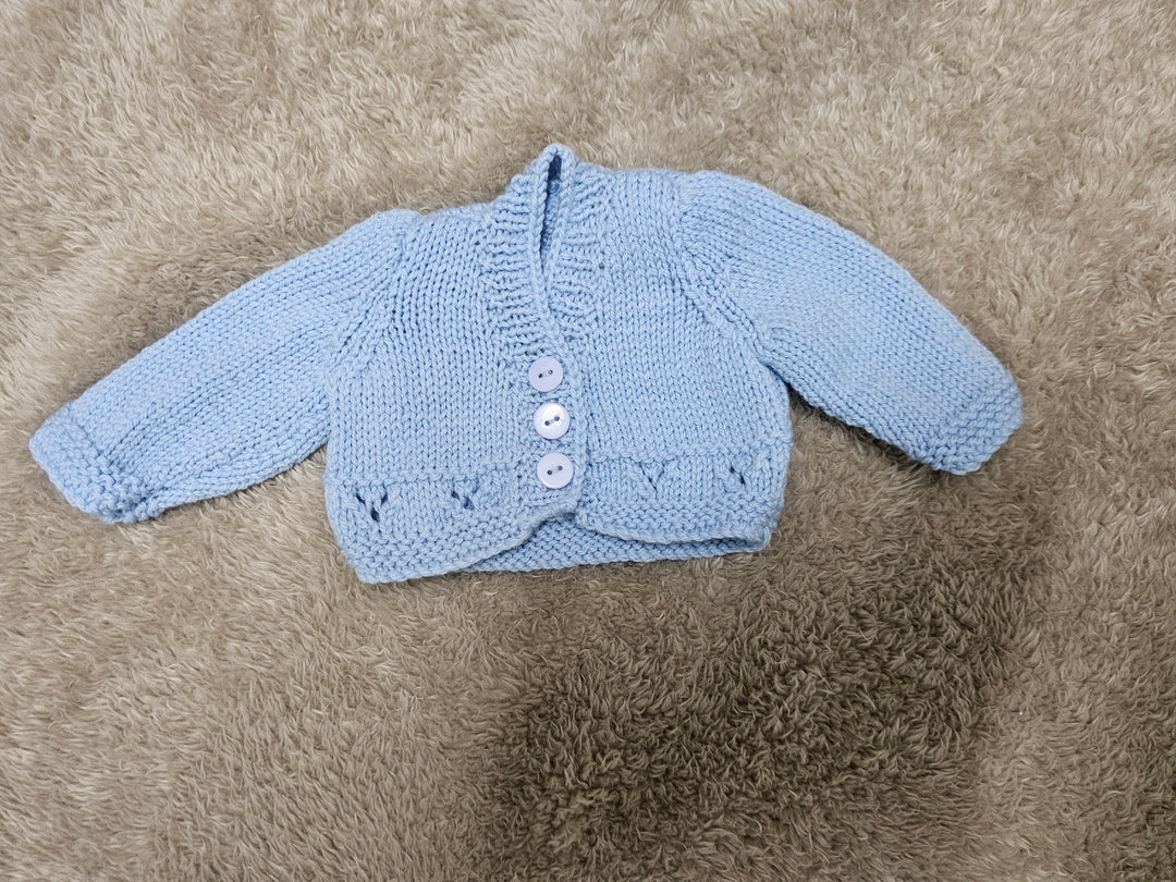 1431553 V Patterned Cardigan | Blue