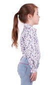 T3S5110115 Girls Willow LS Shirt | White/Blue