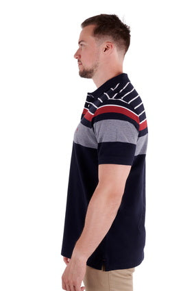 T3S1504013 Harry S/S Polo | Navy / Red
