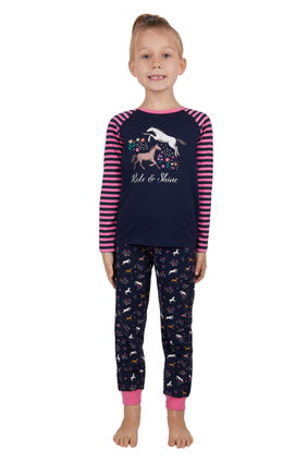 T4W5929PJS Girls Shine L/S Glow in the Dark PJ's |