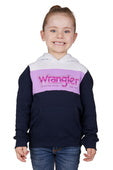 X4W5797063 Wrangler Girls Salley Pullover Hoodie | Navy/Pink/White Marle
