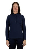 T4W2507133 Wmns Frill Neck LS Polo | Navy