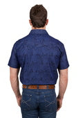 P4S1102956 MEN’S DREW PRINT WESTERN SHORT SLEEVE SHIRT|Denim