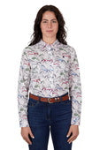 T4S2114086 Women's Opal Long Sleeve Shirt | White / Multi