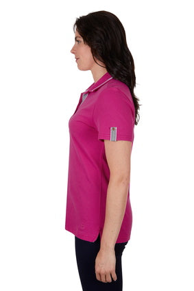 T4S2523057 Women's Sasha Short Sleeve Polo | Berry