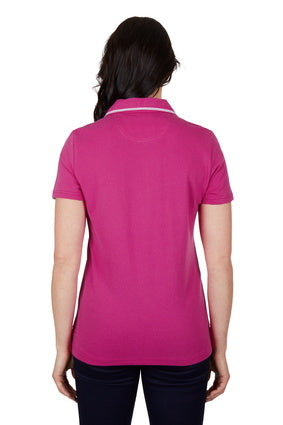 T4S2523057 Women's Sasha Short Sleeve Polo | Berry