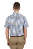 T4S1113040 Men’s Kirk Check 1-Pocket Short Sleeve Shirt | Navy / Green